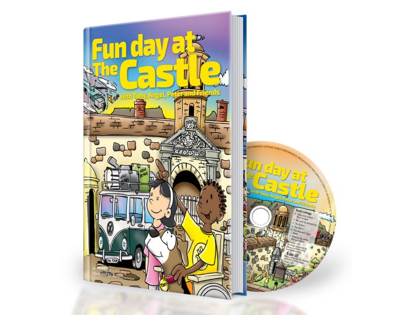 children's illustration story book about a group of kids visiting the castle in cape town