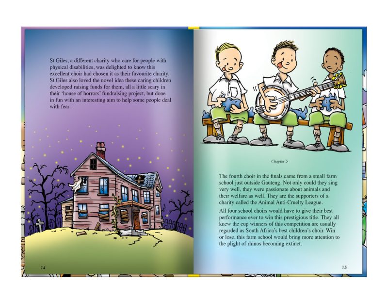 children's illustration story book about a group of kids visiting the castle in cape town