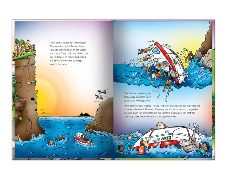 children's illustration story book about a family boating trip in Knysna